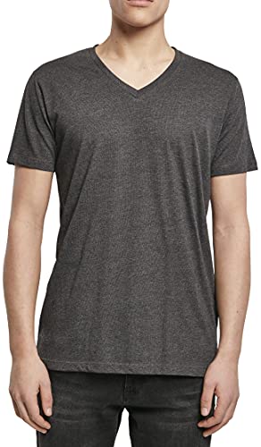 Build Your Brand Men's BY006-Light V-Neck T-Shirt, Charcoal, L von Build Your Brand