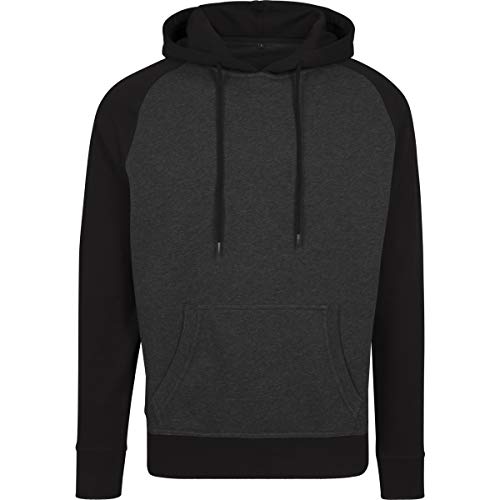 Build Your Brand Mens BY077-Raglan Hoody Sweater, Cha/Blk, XXL von Build Your Brand