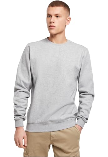 Build Your Brand Premium Crewneck, Heather Grey, S von Build Your Brand