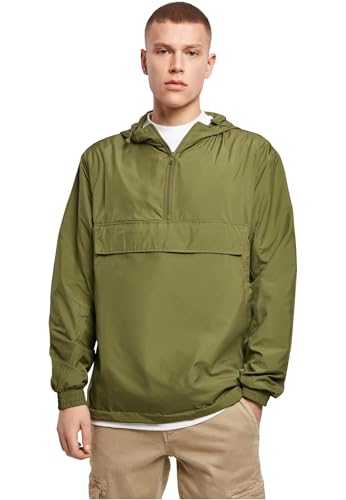 Build Your Brand Basic Pull Over Jacket, Olive, M von Build Your Brand