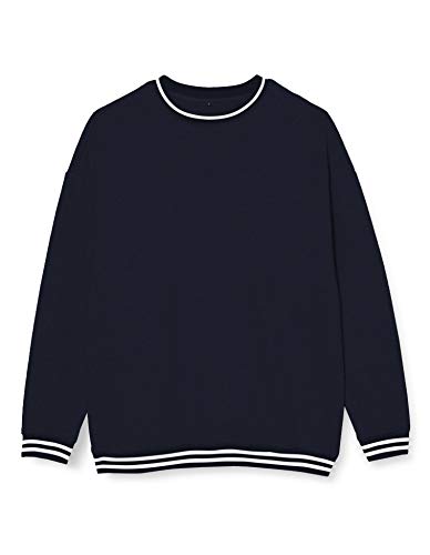 Build Your Brand Mens BY104-College Crew Pullover Sweater, Navy/White, 4XL von Build Your Brand