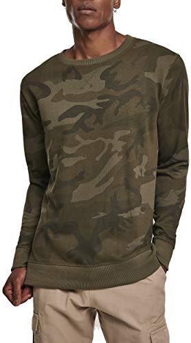 Build Your Brand Mens Crewneck Pullover Sweater, Olive camo, L von Build Your Brand