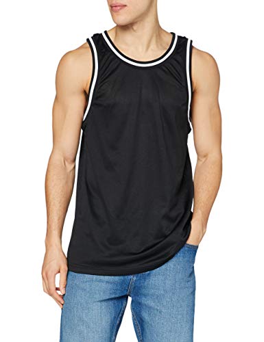 Build Your Brand Mens BY009-Mesh Tanktop T-Shirt, Black/White, 3XL von Build Your Brand