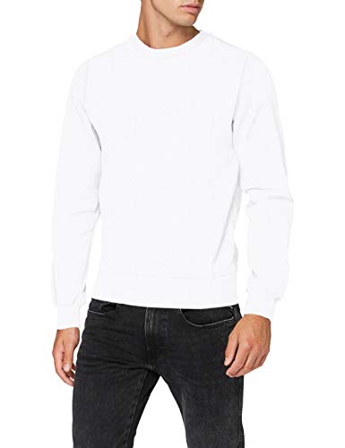 Build Your Brand Mens BY119-Premium Crewneck Pullover Sweater, White, L von Build Your Brand