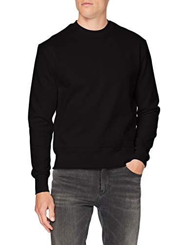 Build Your Brand Mens Premium Oversize Crewneck Pullover Sweater, Black, M von Build Your Brand