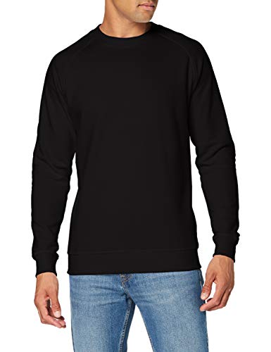 Build Your Brand Mens BY094-Raglan Crewneck Pullover Sweater, Black, 3XL von Build Your Brand