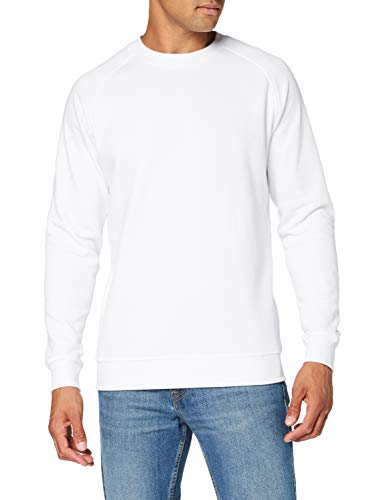 Build Your Brand Mens BY094-Raglan Crewneck Pullover Sweater, White, 3XL von Build Your Brand