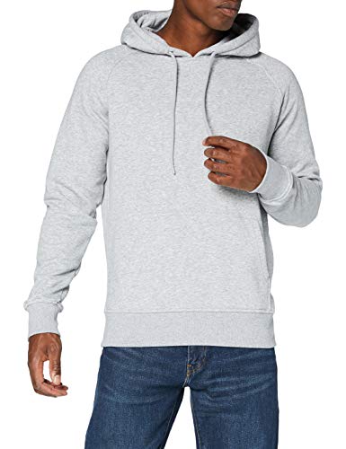 Build Your Brand Mens BY093-Raglan Sweat Hoody Hooded Sweatshirt, Heather Grey, 4XL von Build Your Brand