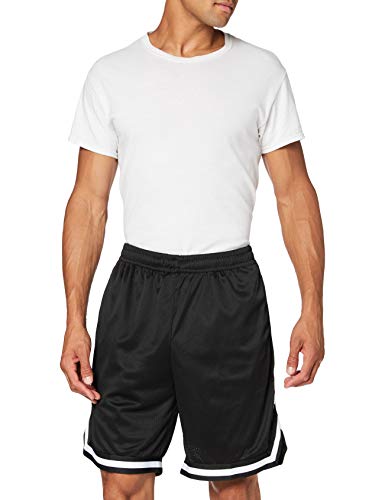 Build Your Brand Mens BY047-Two-tone Mesh Shorts, blk/blk/wht, M von Build Your Brand