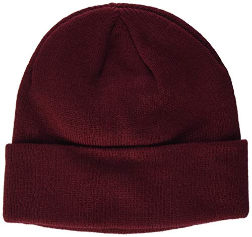 Build Your Brand Unisex-Adult Heavy Knit Beanie Hat, Burgundy, one Size von Build Your Brand