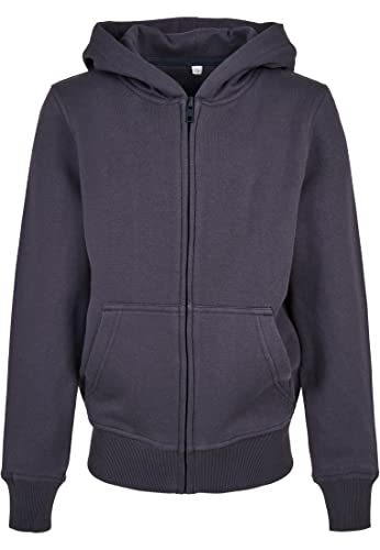 Build Your Brand Kinder Sweatshirtjacke Organic Basic Kids Zip Hoody, Farbe Navy, Größe 134/140 von Build Your Brand