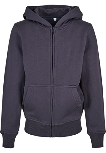 Build Your Brand Unisex Kinder BY188-Organic Basic Kids Zip Hoody Kapuzenpullover, Navy, 122/128 von Build Your Brand