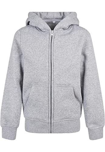 Build Your Brand Unisex Kinder BY188-Organic Basic Kids Zip Hoody Kapuzenpullover, heathergrey, 134/140 von Build Your Brand