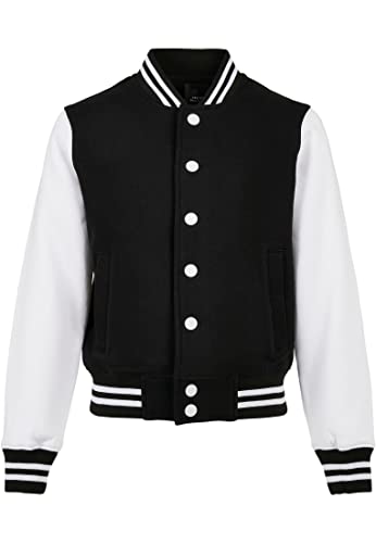 Build Your Brand Unisex Kinder Organic Kids Sweat College Jacket Jacke, black/white, 158-164 von Build Your Brand