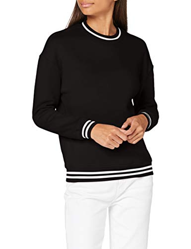 Build Your Brand Womens BY105-Ladies College Crew Pullover Sweater, Black/White, 3XL von Build Your Brand