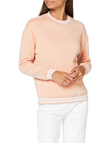 Build Your Brand Womens BY105-Ladies College Crew Pullover Sweater, lightrose/White, XS von Build Your Brand