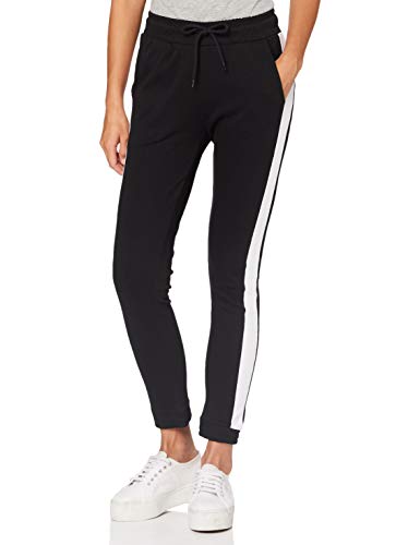 Build Your Brand Womens Ladies Interlock Jogpants Pants, Black/White, M von Build Your Brand