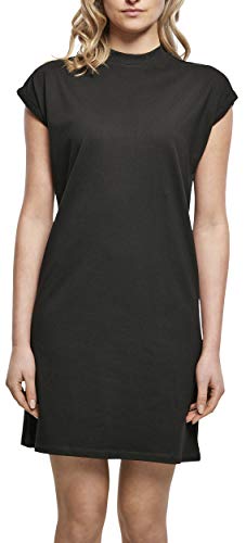 Build Your Brand Damen Ladies Turtle Extended Shoulder Casual Dress, Schwarz, M EU von Build Your Brand