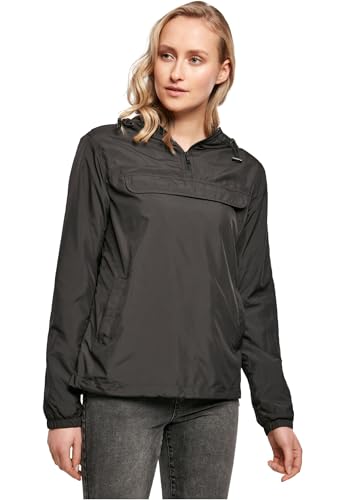 Build Your Brand Ladies Basic Pull Over Jacket, Black, 4XL von Build Your Brand