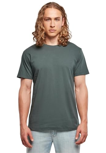 Build Your Brand Herren T-Shirt Basic Round Neck, Basic Männer T-Shirt mit Rundhalsausschnitt, Baumwolle, Regular Fit, Bottlegreen, 4XL von Build Your Brand