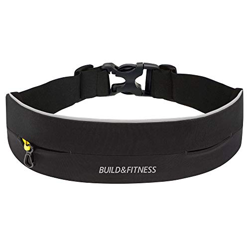 Build & Fitness Laufband - Bauchtasche mit Verstellbarer Taillenweite, Schlüsselclip - Passt für Alle Telefone, Schlüssel, Karten - Bauchtasche Damen und Herren - Laufen, Walken, Fitnessstudio, Sport von Build & Fitness