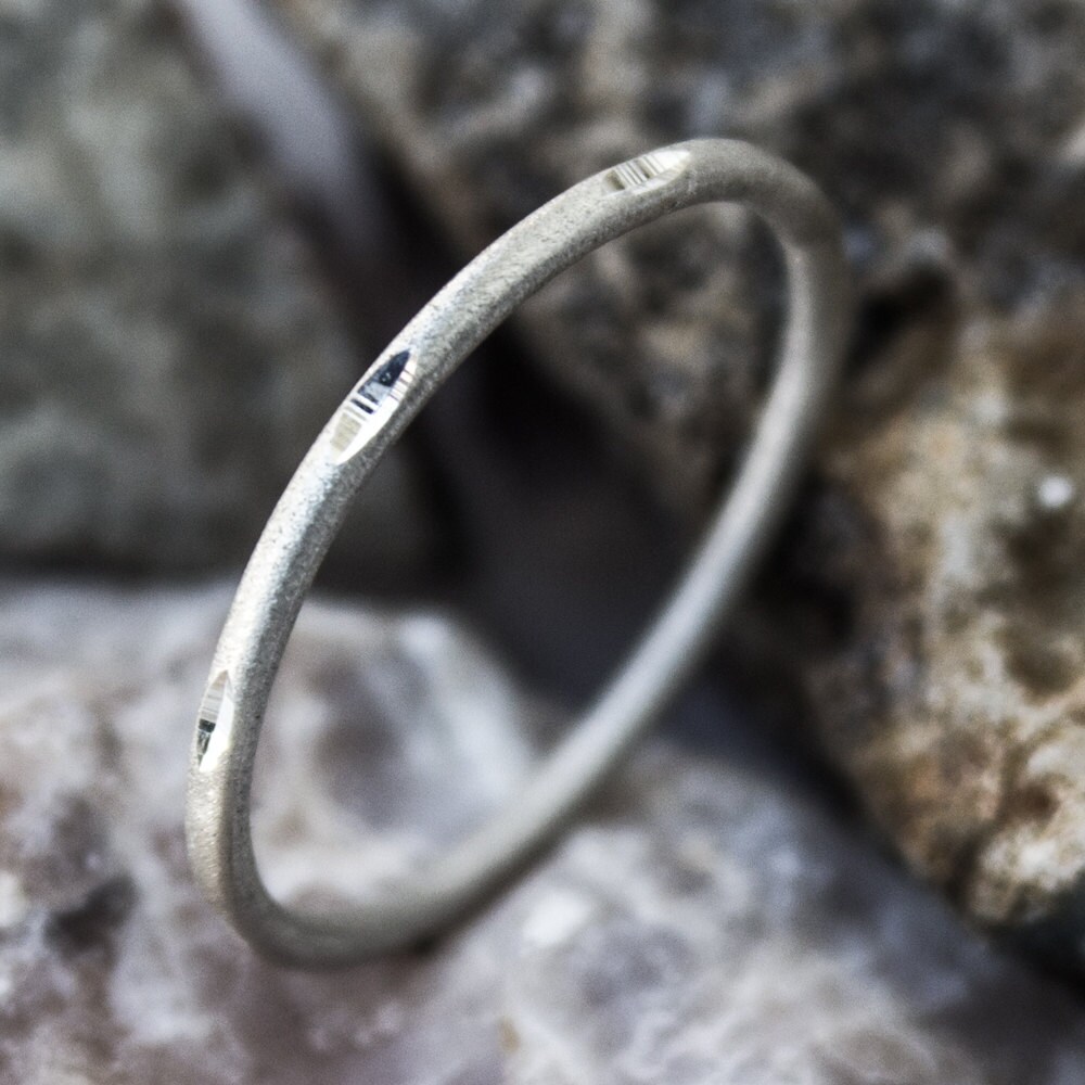 Diamantschliff Sterling Silber Stacking Band Diamantschliff Sterling Silber Stacking Band von BuildaStack