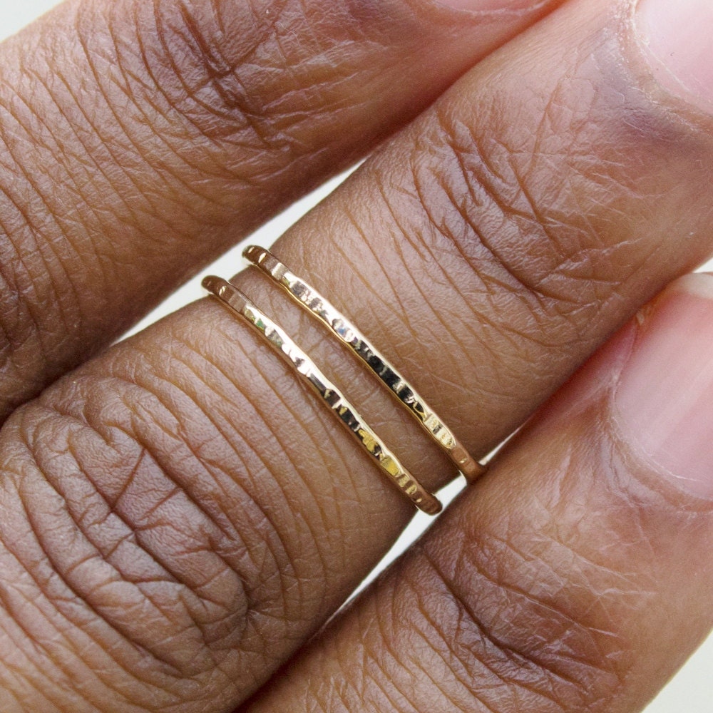 Gehämmert Doppelt Knuckle Ring Doppel Midi Faux Double-stack Bequem Passen Gehämmert Doppelt Knuckle Ring Doppel Midi Faux Double-stack Bequem Passen von BuildaStack