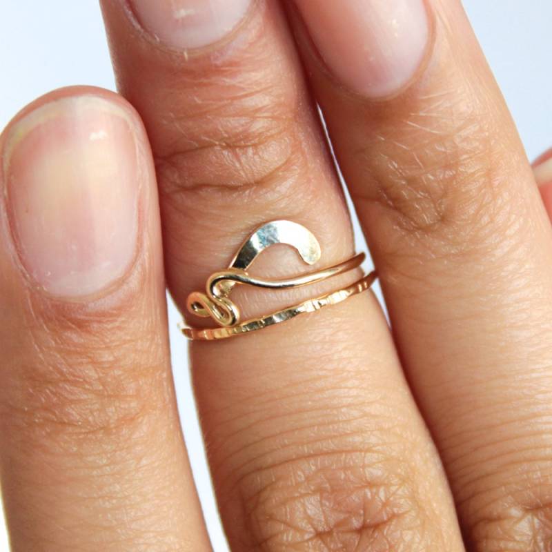 Gold Midi Ring Knöchel Einstellbar Über Dem Verstellbaren Womens Goldring von BuildaStack