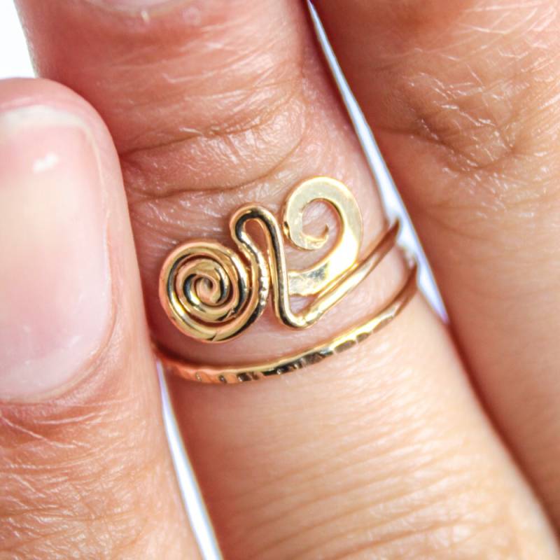 Gold Midi Ring Über Dem Knöchel Midi-Ring in Draht Schmuck Knuckle Einstellbar Goldring Spirale Für Frauengeschenk Sie von BuildaStack