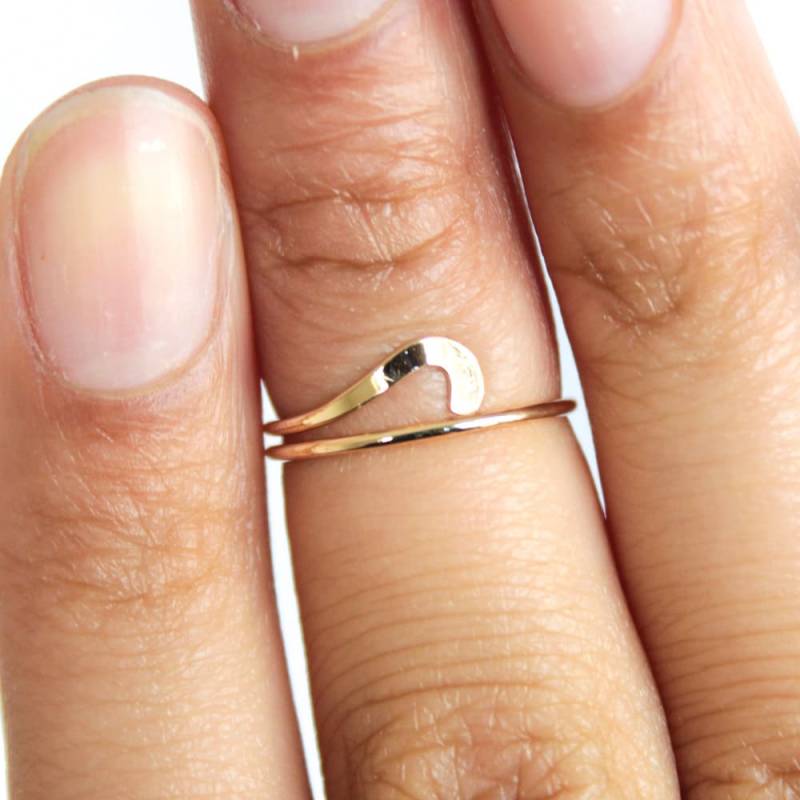 Gold Midi Ring Welle Einstellbar Knöchelring Über Dem Knöchel Und Verstellbare von BuildaStack