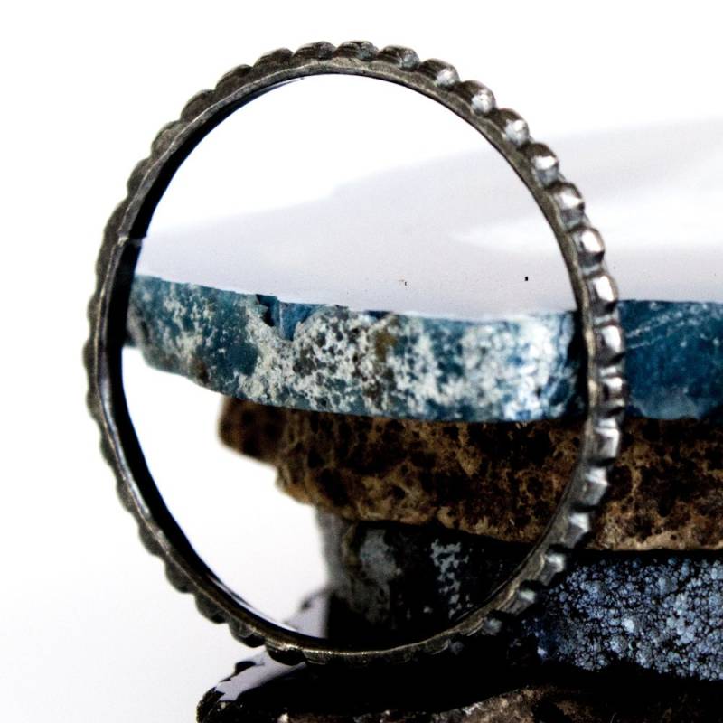 Perlen & Oxidierte Sterling Silber Stapelring von BuildaStack