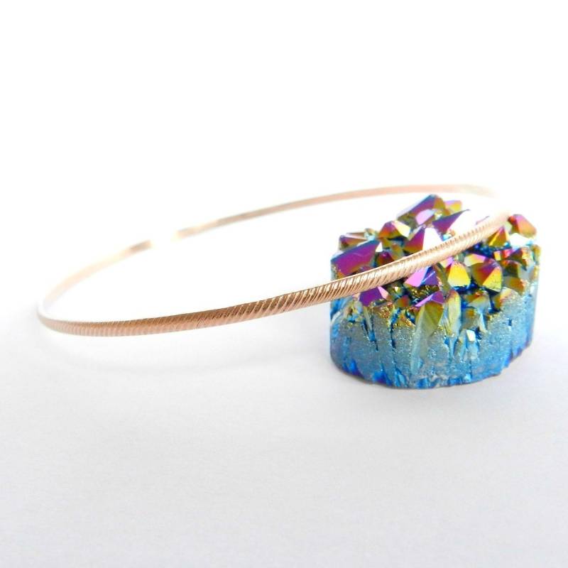 Rose Gold Armreif Ridge Armband von BuildaStack