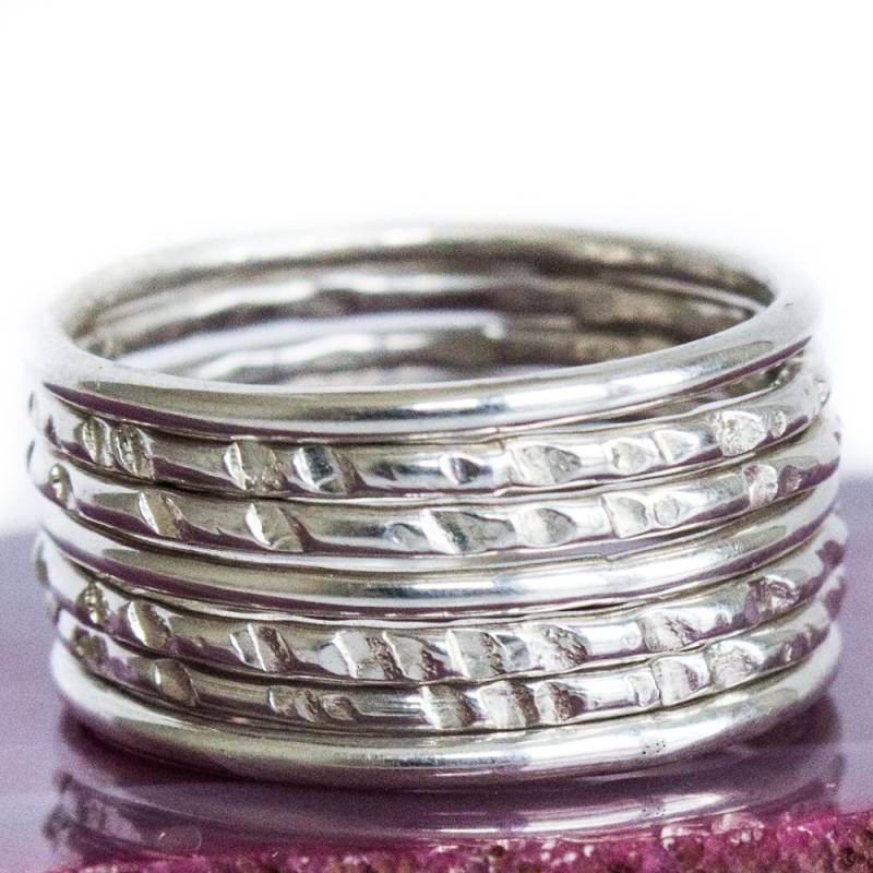 Stapel Ring Aus Sterling Silber - 7 Band Set von BuildaStack