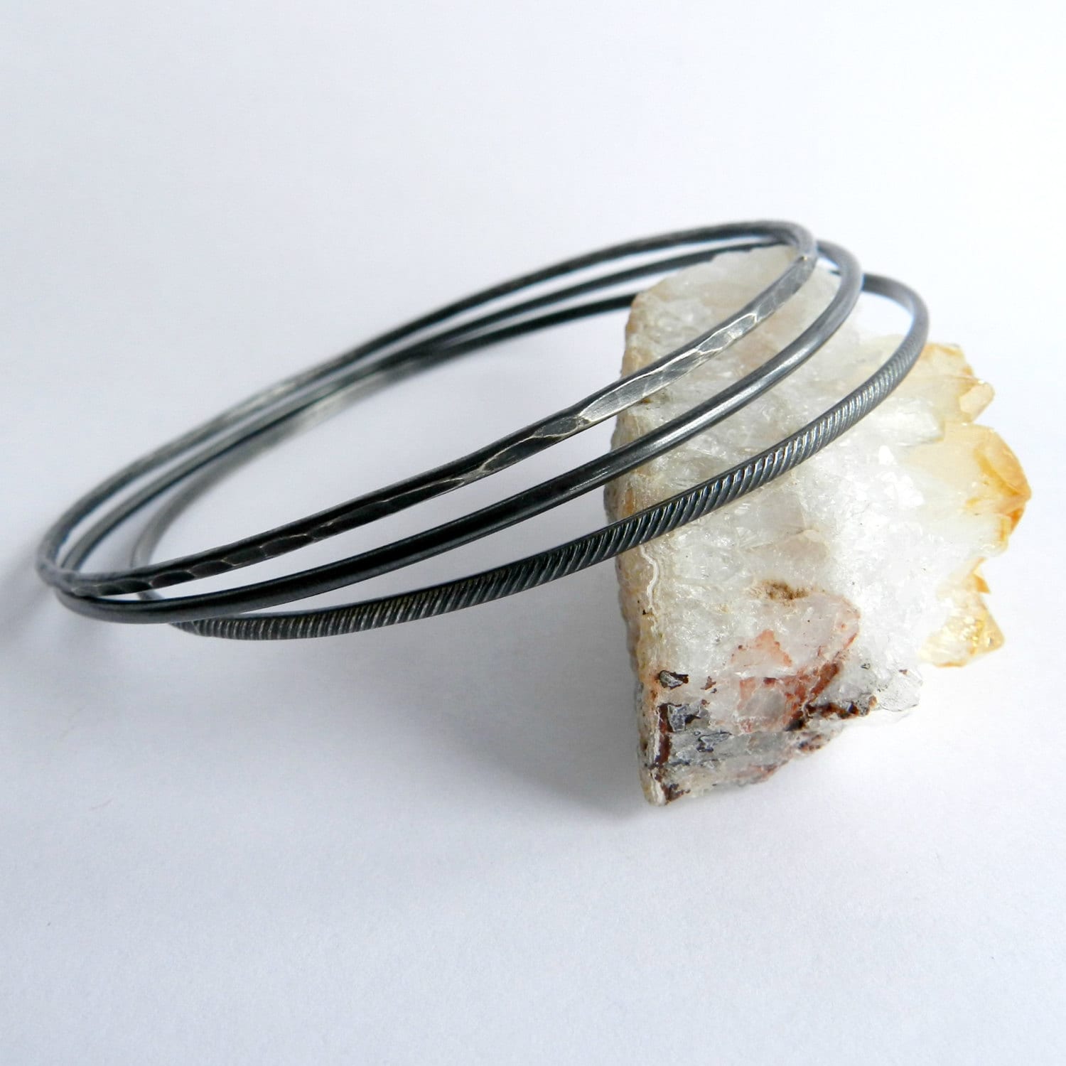sterling Silber Armreif Set - Oxidiert von BuildaStack
