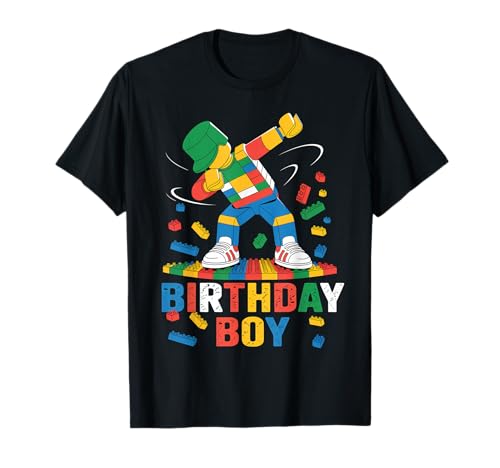 Birthday Boy Dabbing Master Builder Blocks Bricks Geburtstag T-Shirt von Builder Birthday Boy