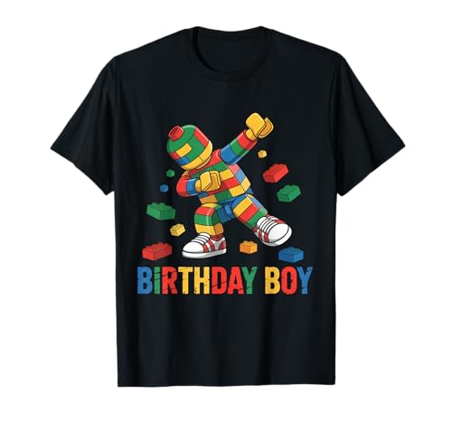 Birthday Boy Dabbing Master Builder Blocks Bricks Geburtstag T-Shirt von Builder Birthday Boy
