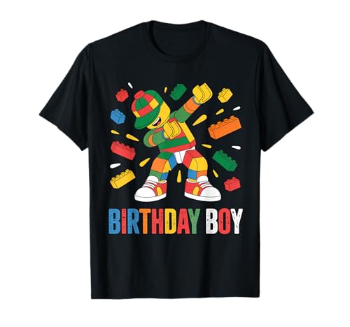 Birthday Boy Dabbing Master Builder Blocks Bricks Geburtstag T-Shirt von Builder Birthday Boy