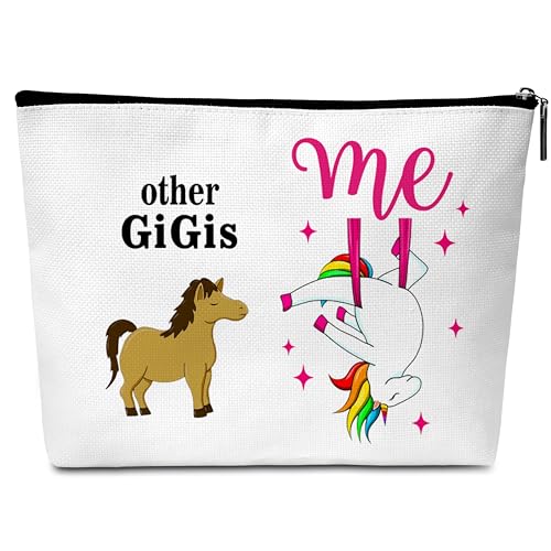 Buildinest Andere GiGis Me Make-up-Tasche, lustige Pferde-Geburtstagsgeschenke für GiGi, Einhorn-Make-up-Tasche, Geburtstagskosmetiktaschen für GiGi Frau, Freund, Kollegin, A43, Weiss/opulenter Garten von Buildinest