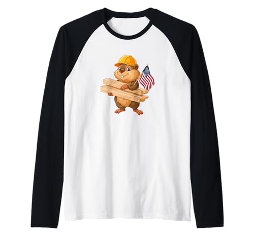 Patriotisches Handwerker-Biber-Kostüm für Erwachsene und Kinder Raglan Patriotisches Handwerker-Biber-Kostüm für Erwachsene und Kinder Raglan von Building Beaver Outfit