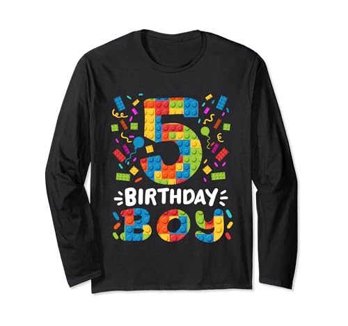 Kinder 5 Jahre alte Bausteine Baumeister 5. Geburtstag Jungen Langarmshirt Kinder 5 Jahre alte Bausteine Baumeister 5. Geburtstag Jungen Langarmshirt von Building Blocks Family Birthday Gear
