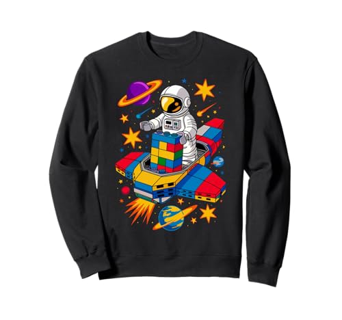 Space Astronaut Master Builder Bausteine Steine Kinder Sweatshirt von Building Blocks Family Party Toys Birthday Boys