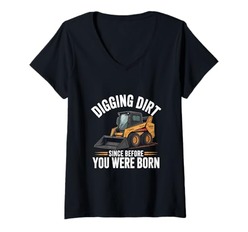 Damen Skid Loader Konstruktion Drip mit eingebautem robustem T-Shirt mit V-Ausschnitt Damen Skid Loader Konstruktion Drip mit eingebautem robustem T-Shirt mit V-Ausschnitt von Built Tough Tractor Operator Co