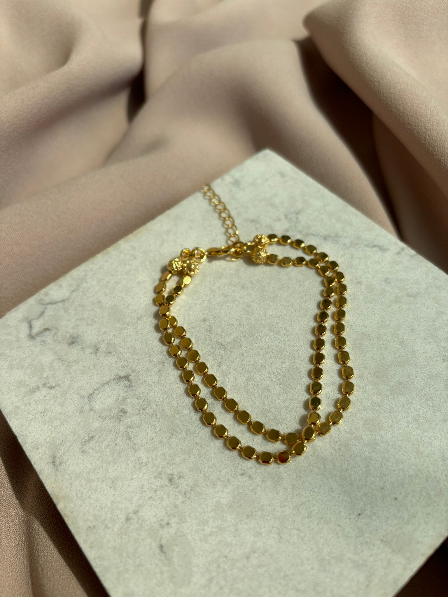 22K Vergoldetes Gliederkettenarmband Stilvolle Gerstenkette von BuinJewellery