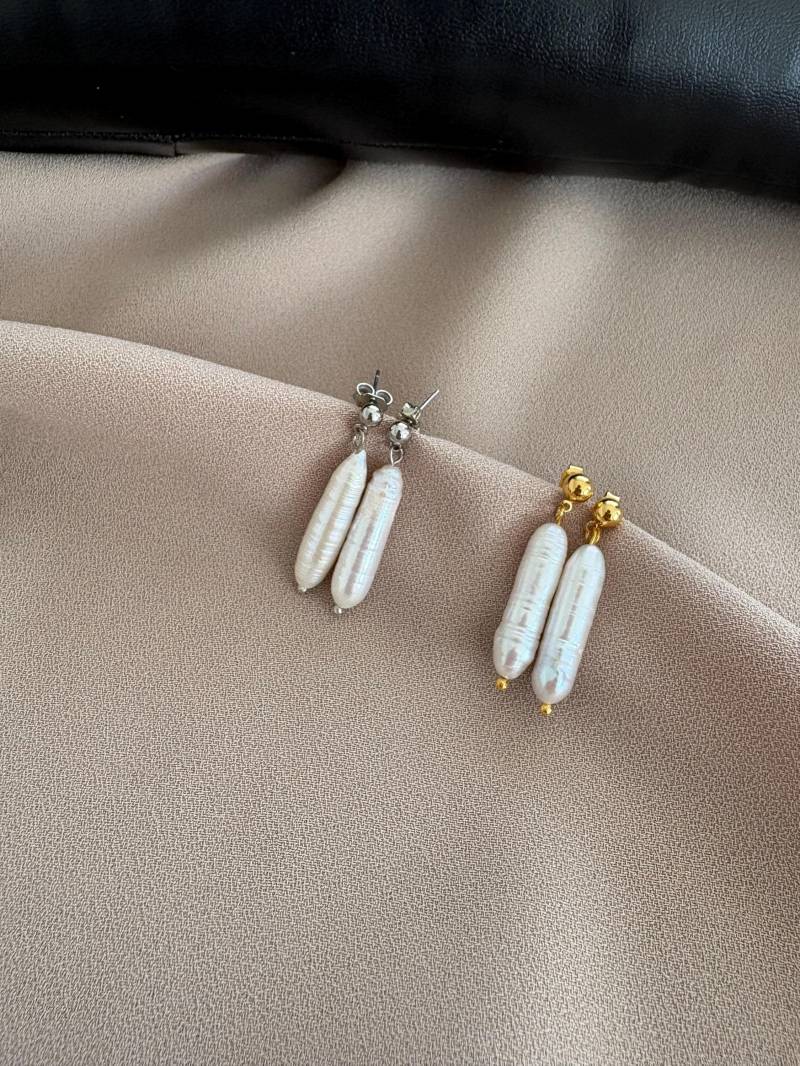 Barocke Perlen Ohrstecker 22K Vergoldetes Messing, Eleganter Hochzeitsschmuck von BuinJewellery