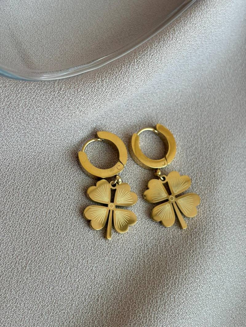 Gold Klee Ohrringe Edelstahl Moderne Ohrringe von BuinJewellery