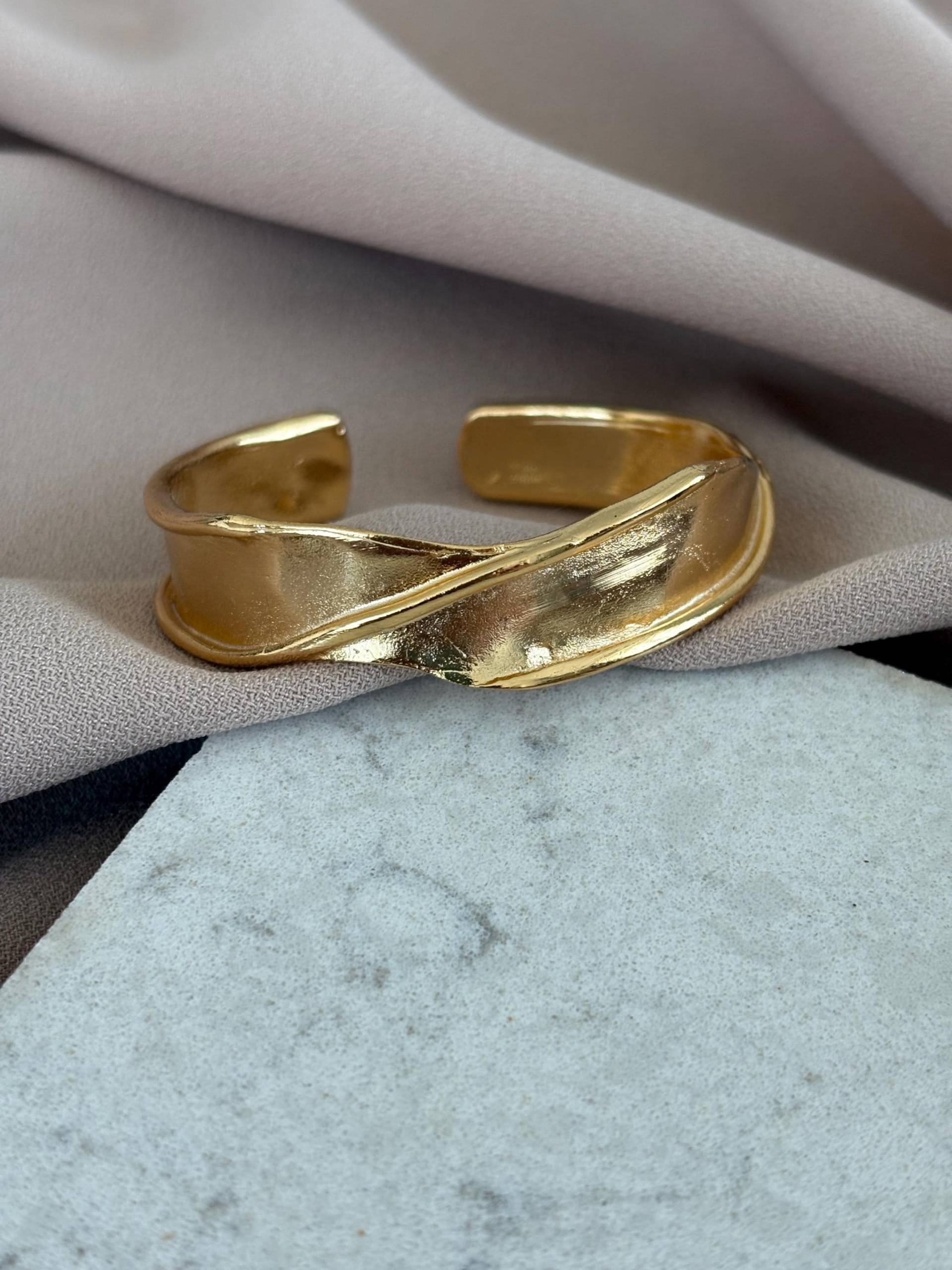 Handgefertigte Bronze Guss Verstellbare Armband, Modernes Design Armband von BuinJewellery