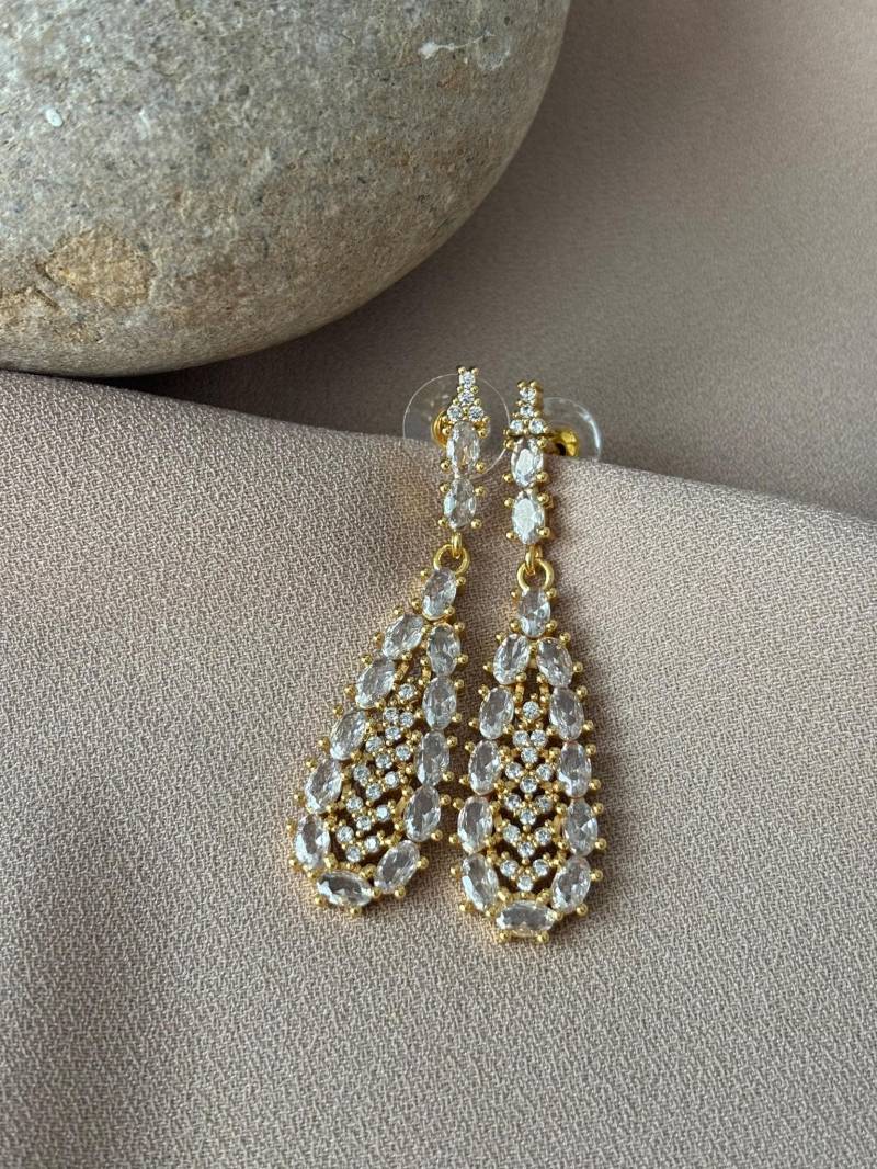 Zirkon Stein Ohrringe, Baumelnde Moderne Ohrringe von BuinJewellery