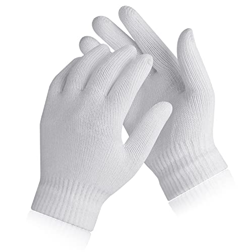 Bujingyun Volle Finger gestrickte Strickhandschuhe Warme Mitten Winter Gunst für Jungen und Mädchen (weiß-L) von Bujingyun