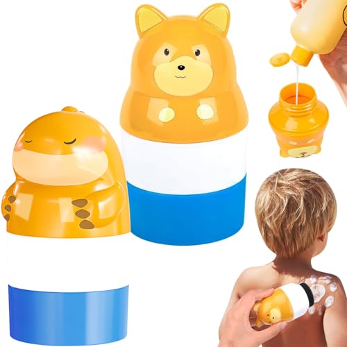 Sonnencreme Applikator, 2 Stück Sunscreen Applicator Sonnencreme Roller Kinder, Tragbares Sonnenschutz Applikator für Kinder Erwachsene Reisen von Bukbas
