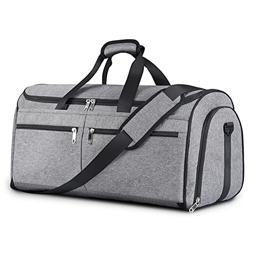 Carry on Kleidersack für Geschäftsreisen, Bukere wandelbare Reisetasche mit Schuhfach, wasserabweisend, 2-in-1 Weekender Anzug Tasche für Männer Frauen, grau, Kleidersack für Reisen von Bukere